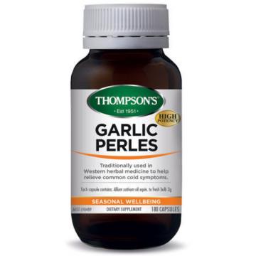 THOMPSON&#039;S - GARLIC PERLES - BOTH SIZES - RELIEVE COLD SYMPTOMS + FREE SAMPLE