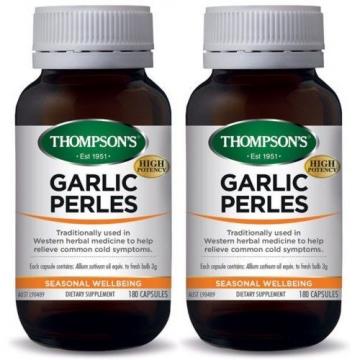 THOMPSON&#039;S - GARLIC PERLES - BOTH SIZES - RELIEVE COLD SYMPTOMS + FREE SAMPLE