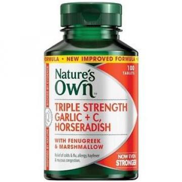 Nature’s Own Triple Strength Garlic, C, Horseradish 100