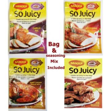 Lot of 3 Maggi So Juicy Cooks Up Juicy In The Bag / Lock Bag &amp; Seasoning Mix inc