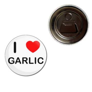 I Love Garlic - 55mm Fridge Magnet Bottle Opener BadgeBeast