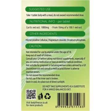 Garlic tablets 1000mg  365 tablets - 12 MONTH SUPPLY