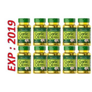 Garlic Oil 5000 MG 200 Caps Cholesterol Cardio Health Very Fresh Pills Exp 2019