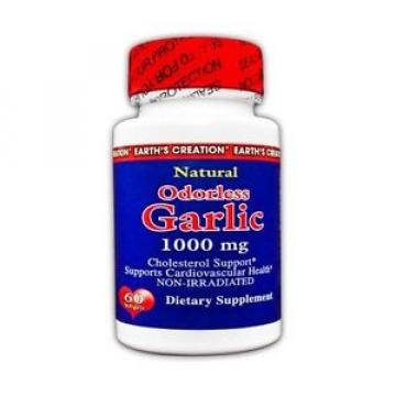 Earth&#039;s Creation Odorless Garlic Supplement - 1000mg - 60 Softgels(EXP:11/16)