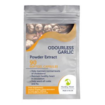 Odourless Garlic 1000mg Powder Extract 30/60/90/120/180 Softgel Capsules