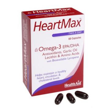 HEALTHAID HEARTMAX 60 CAPSULES - OMEGA-3 ANTIOXIDANTS, GARLIC OIL, LECITHIN