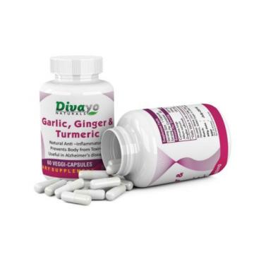 Divayo Naturals Garlic,Ginger &amp; Turmeric Capsules 500 mg