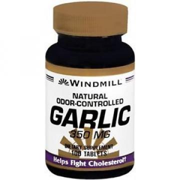 Windmill Garlic 350 mg Tablets Natural Odor-Controlled 100 Tablets (Pack of 2)
