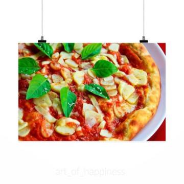 Stunning Poster Wall Art Decor Pizza Basil Garlic Crust Sauce 36x24 Inches