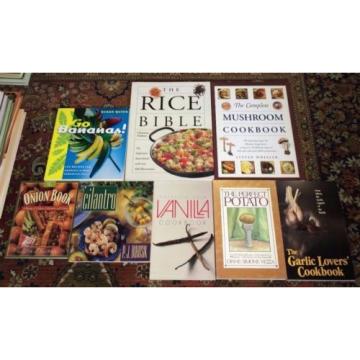 Lot 8 Cookbooks Featuring Specific Foods: Mushrooms, Rice,Onions,Potatoes,Garlic