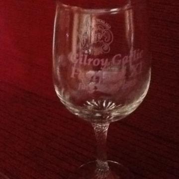 2 Gilroy Garlic Festival Wine Glasses - Dated 1989 - Original Owner - New