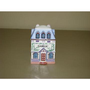 1989 The Lenox Spice Village Victorian House Jar Fine Porcelain ~GARLIC