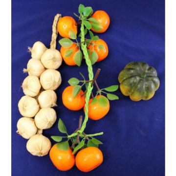 Plastic Fruit Vegetables Garlic Mandarins Pumpkin Shop Display Food Styling