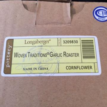 Longaberger Ceramic Garlic Roaster Cornflower. RETIRED. New In Box