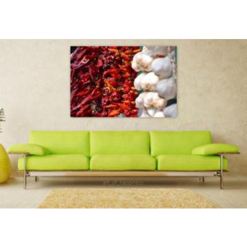 Stunning Poster Wall Art Decor Garland Pepper Garlic Dried 36x24 Inches