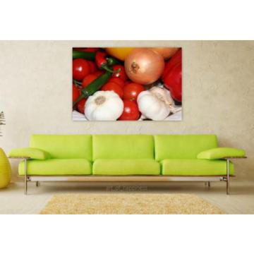 Stunning Poster Wall Art Decor Vegetables Pepperoni Garlic Onions 36x24 Inches