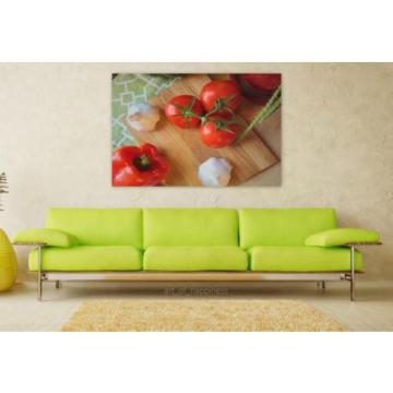 Stunning Poster Wall Art Decor Tomatoes Garlic Vegetarian Kitchen 36x24 Inches