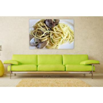 Stunning Poster Wall Art Decor Spaghetti Pasta Clams Garlic 36x24 Inches
