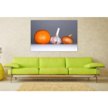 Stunning Poster Wall Art Decor Garlic Onion Orange Food Spices 36x24 Inches