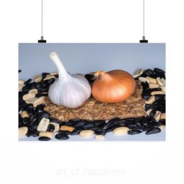 Stunning Poster Wall Art Decor Garlic Onion Food Spices Taste 36x24 Inches