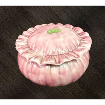 VTG Dona&#039;s molds MC &#039;87 finished ceramic garlic pink mauve bowl ruffled edge