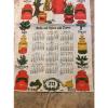 Vintage Calendar Tea Kitchen Towel Spices Oil Garlic Herbs Estate Sale 1973