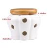 JD.Gems White Stoneware Garlic Keeper with Bamboo Lid and 12 Air Vent