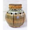 Decorative Pottery Stoneware Garlic Storage Jar W/ Cork Topper Potpourri Holes