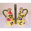 PORCELAIN CERAMIC OIL AND VINEGAR SET  WITH GARLIC  BREAD DISH #2 small image