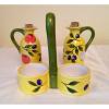 PORCELAIN CERAMIC OIL AND VINEGAR SET  WITH GARLIC  BREAD DISH #4 small image