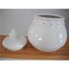 Norpro White Embossed Stoneware Garlic Keeper w/Vent Holes - Nice Counter Size #4 small image