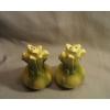 Vintage Ceramic Porcelain Yellow &amp; Green Onion Garlic Salt/Pepper Shakers. Japan #5 small image