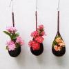 3 HANGING BAMBOO BASKETS POT PLANT ORCHIDS BALCONY PATIO  KITCHEN GARLIC HOLDER #3 small image