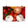 Stunning Poster Wall Art Decor Vegetables Pepperoni Garlic Onions 36x24 Inches #2 small image