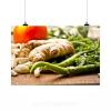 Stunning Poster Wall Art Decor Garlic Ginger Chilli Herbs Cooking 36x24 Inches