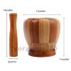 Wood Garlic Ginger Herb Mixing Grinding Spice Crusher Bowl Mortar and Pestle 2PC #2 small image