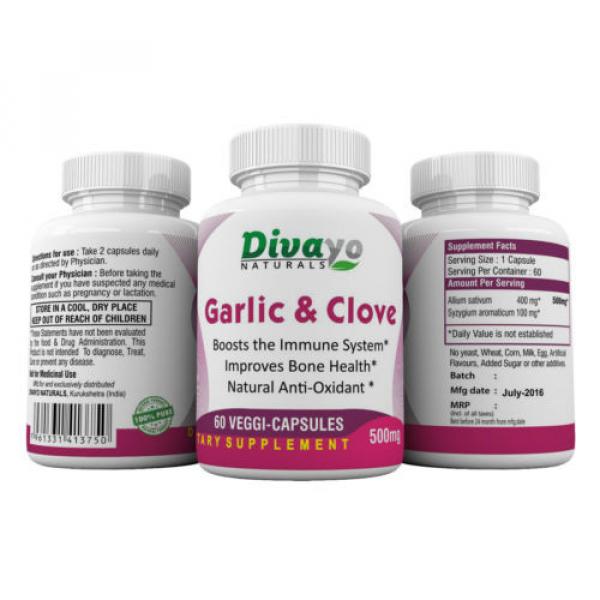 Garlic &amp; Clove Capsules 500 mg by Divayo Naturals #3 image