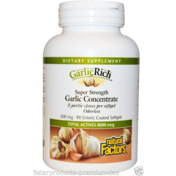 NEW NATURAL FACTORS GARLICHRICH GARLIC CONCENTRATE 90 ENTERIC COATED SOFTGELS #1 image