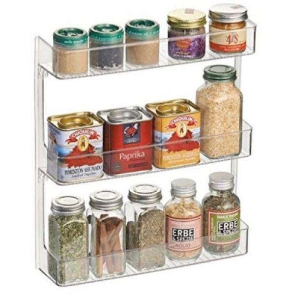 MDesign Wall Mount Kitchen Spice Organizer Rack For Herbs, Salt, Pepper, Garlic #1 image