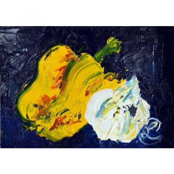 Pepper and Garlic Impasto Oil Painting Paper Contemporary Artist France 2000-Now #1 image