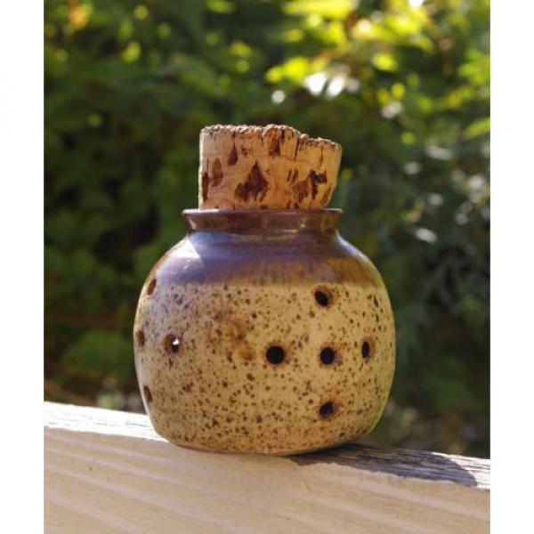 Garlic Pottery Container with Cork Potpourri Signed by Artist Roth #1 image