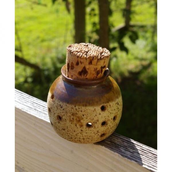 Garlic Pottery Container with Cork Potpourri Signed by Artist Roth #4 image