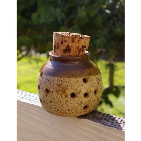 Garlic Pottery Container with Cork Potpourri Signed by Artist Roth #5 image