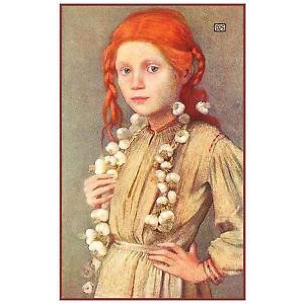 A Romanian Girl Selling Garlic by Marianne Stokes Counted Cross Stitch Pattern #1 image