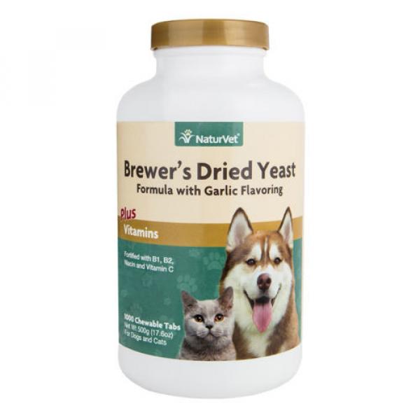 NaturVet BREWERS DRIED YEAST With Garlic Omega 3 and 6 Dogs and Cats 1000 tab #1 image