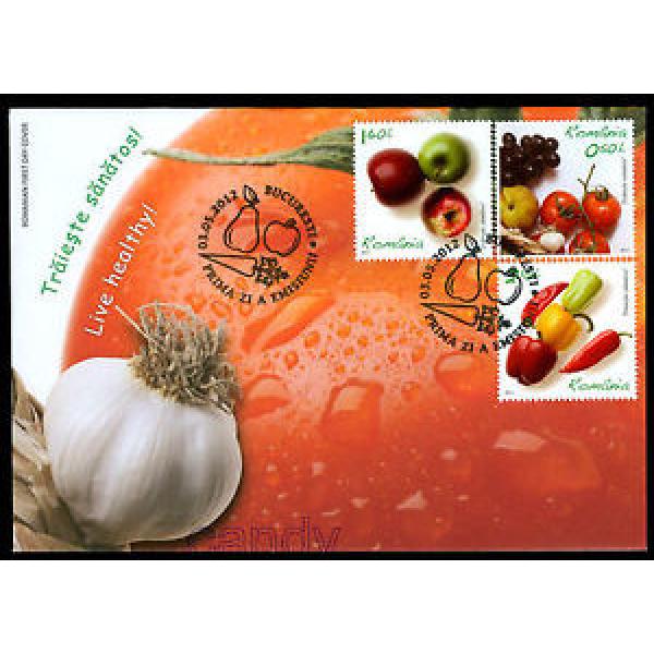 2017 Garlic,Grapes,Tomato,Hot Peppers,Apples,FOOD,Live Healthy,Romania,6621,FDC #1 image