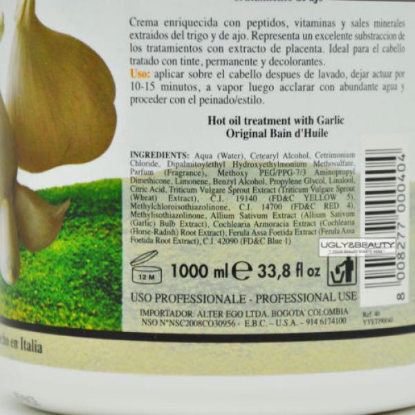 Alter Ego Garlic Mask Plus Vitamin A 1000 mL / 33.8 Fl. Oz. Hot Oil Treatment #2 image
