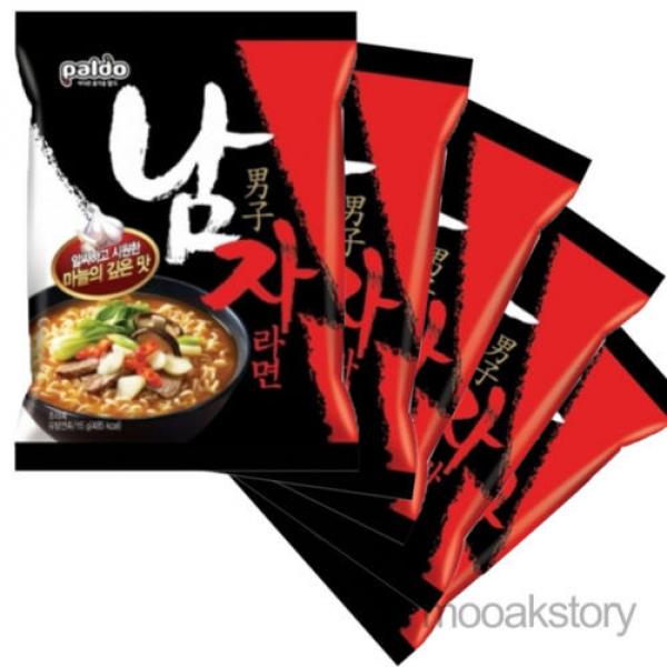 [PalDo] Namja Ramen Beef Soup Flavor Garlic Hot Korean Food Noodles 115 g × 5 ea #1 image