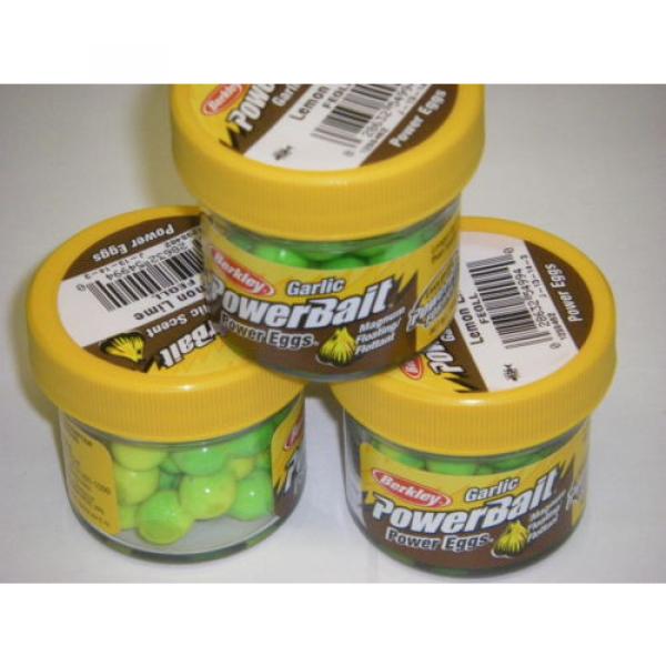 Berkley Powerbait Magnum Power Eggs 3 pack FEGLL Lemon Lime GARLIC Trout Bait #1 image
