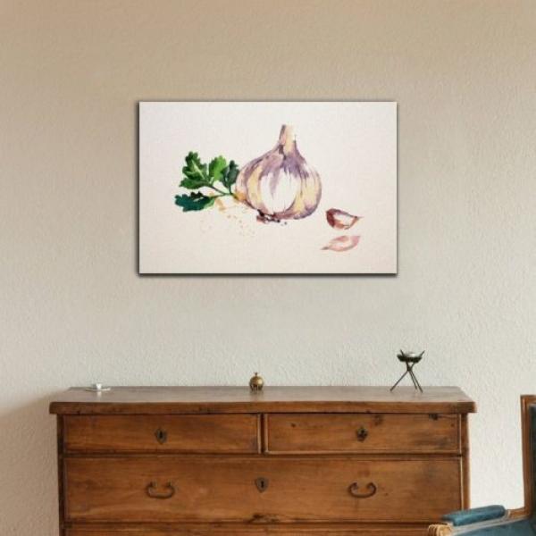 wall26 - Canvas Wall Art - Watercolor Painting of Garlic - Ready to Hang - 16x24 #2 image